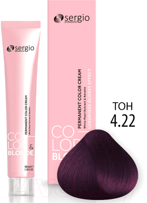 Крем-краска для волос Sergio Professional Color&Blonde 4.22 (коричневый бархатный ирис)