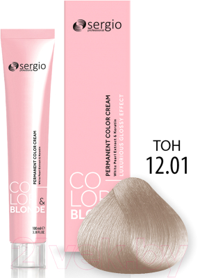 Крем-краска для волос Sergio Professional Color&Blonde 12.01 (ультра-св. блондин легкий пепел.)