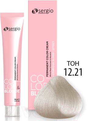 Крем-краска для волос Sergio Professional Color&Blonde 12.21 (ультра-светлый блондин жемчужный)