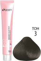 Крем-краска для волос Sergio Professional Color&Blonde 3 (темно-коричневый) - 