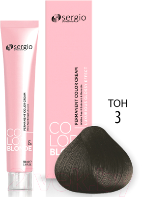 Крем-краска для волос Sergio Professional Color&Blonde 3 (темно-коричневый)