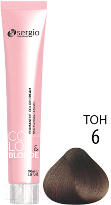 Крем-краска для волос Sergio Professional Color&Blonde 6 (темно-русый)