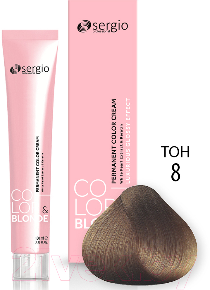 Крем-краска для волос Sergio Professional Color&Blonde 8 (блондин) — фото 2