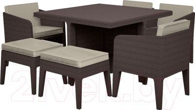 Комплект садовой мебели Keter Columbia Dining Set / 231785 (7 предметов, коричневый)