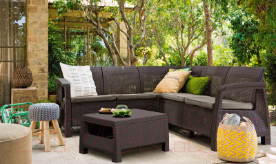 Комплект садовой мебели Keter Corfu Relax Set / 227815 (коричневый)