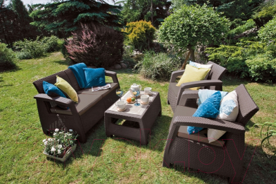 Комплект садовой мебели Keter Corfu Set / 223201 (коричневый)