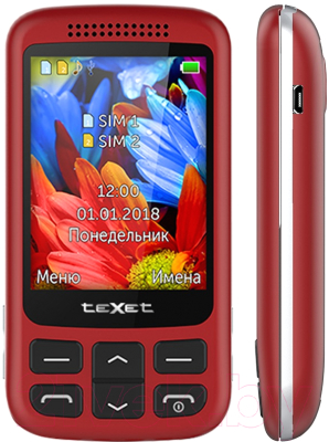 Мобильный телефон Texet TM-501 (красный)