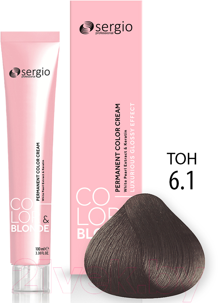 Крем-краска для волос Sergio Professional Color&Blonde 6.1 (темно-русый пепельный) — фото 2