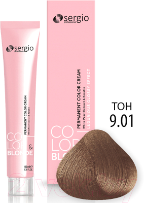 Крем-краска для волос Sergio Professional Color&Blonde 9.01 (светлый блондин легкий пепельный)