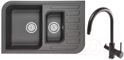 Комплект сантехники GRANULA GR-7803 + смеситель 35-09 (черный)