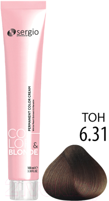 Крем-краска для волос Sergio Professional Color&Blonde 6.31 (темно-русый золот.-пепел.глазир.)