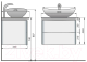 Миниатюра изображения товара Тумба под умывальник Raval Moon 60 / Moo.01.60/P/W