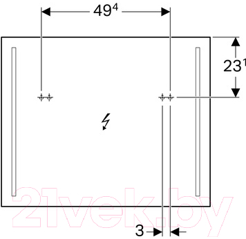 Зеркало Geberit Option 500.588.00.1 (с подсветкой)