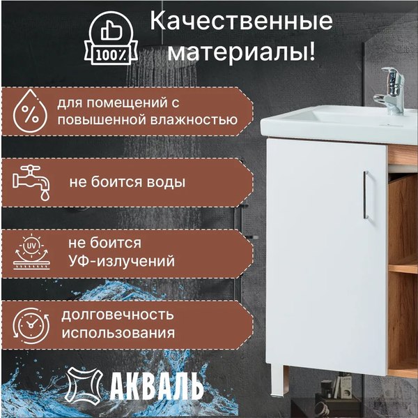Купить Тумба под умывальник Акваль Лофт / В2.5.01.6.0.1 в Гомеле