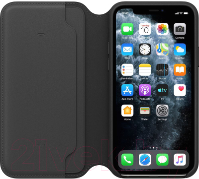 Чехол-книжка Apple Leather Folio для iPhone 11 Pro Black / MX062