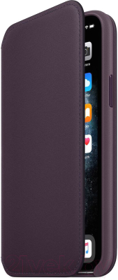 Чехол-книжка Apple Leather Folio для iPhone 11 Pro Aubergine / MX072