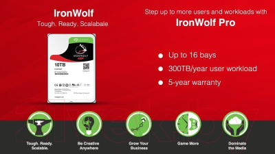 Изображение товара Жесткий диск Seagate IronWolf Pro HDD 4TB (ST4000NE001)