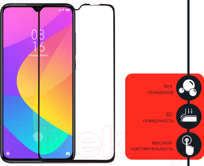 Защитное стекло для телефона Volare Rosso Fullscreen Full Glue для Huawei Y9 2019 (черный)