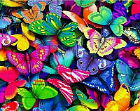 Набор алмазной вышивки Wizardi Разноцветные бабочки / WD057 - 