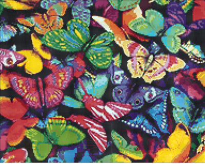 Набор алмазной вышивки Wizardi Разноцветные бабочки / WD057
