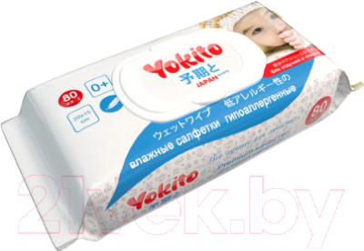 Влажные салфетки детские Yokito С клапаном (80шт)