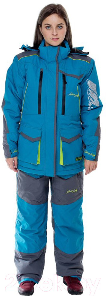 Костюм для охоты и рыбалки Huntsman Siberia зима Lady Breathable Бирюза/Серый (40-42/158-164)
