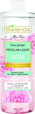 Мицеллярная вода Bielenda Rose Care двухфазная розовая (500мл) - 