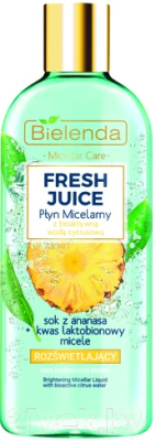 Мицеллярная вода Bielenda Fresh Juice осветляющая ананас (500мл)