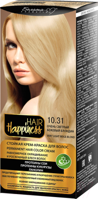Крем-краска для волос Белита-М Hair Happiness Стойкая тон № 10.31 (очень светлый бежевый блондин)