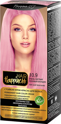 Крем-краска для волос Белита-М Hair Happiness стойкая тон № 10.9 (очень светлый розовый блондин)