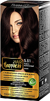 Крем-краска для волос Белита-М Hair Happiness стойкая тон № 5.81 (темно-коричневый) - 