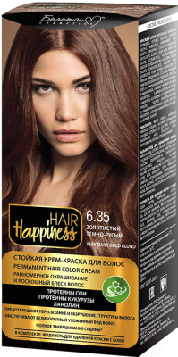 Крем-краска для волос Белита-М Hair Happiness стойкая тон № 6.35 (золотистый темно-русый)