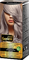 Крем-краска для волос Белита-М Hair Happiness стойкая тон № 9.1 (светлый пепельный блондин) - 