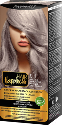 Крем-краска для волос Белита-М Hair Happiness стойкая тон № 9.1 (светлый пепельный блондин)