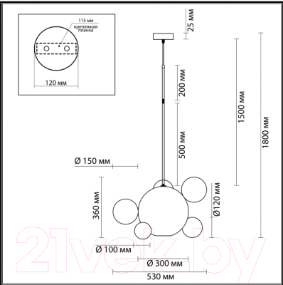 Потолочный светильник Odeon Light Bubbles 4640/12LB