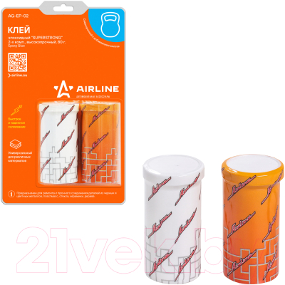 Клей Airline Superstrong двухкомпонентный высокопрочный / AG-EP-02 (80г)