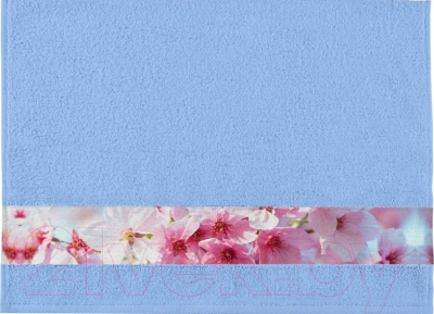Полотенце Aquarelle Фотобордюр Цветы-1 70x140 (светло-васильковый)