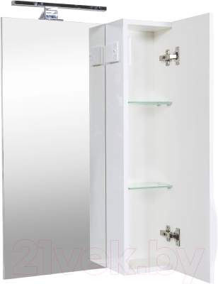 Шкаф с зеркалом для ванной Аква Родос Родорс 55 R / АР0002076 (с подсветкой Omega)