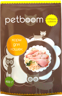 Сухой корм для кошек Petboom Птица и рис (0.4кг)