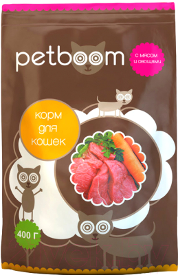 Сухой корм для кошек Petboom С мясом и овощами (0.4кг)