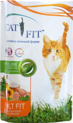 Сухой корм для кошек Cat Fit Для взрослых кошек птица и овощи (0.4кг)