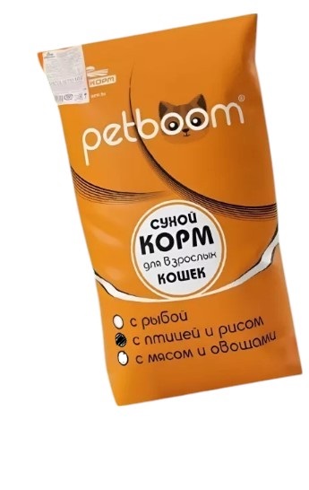 Сухой корм для кошек Petboom Птица и рис (10кг)