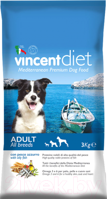 Сухой корм для собак Vincent Diet Adult Oily Fish (3кг)
