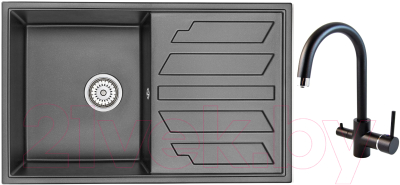 

Мойка кухонная Granula, GR-8002 + смеситель GR-3509L