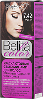 Крем-краска для волос Белита-М Belita Color стойкая с витаминами № 7.42 (каштан) - 