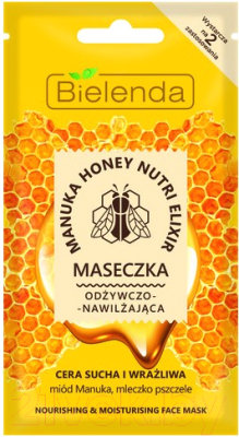 

Маска для лица кремовая Bielenda, Manuka Honey питательная и увлажняющая д/сухой и чувств. кожи