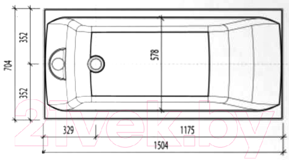 Ванна акриловая Eurolux Qwatry 150x70 / E1015070029