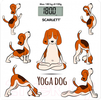 Напольные весы электронные Scarlett Yoga Dog SC-BS33E082