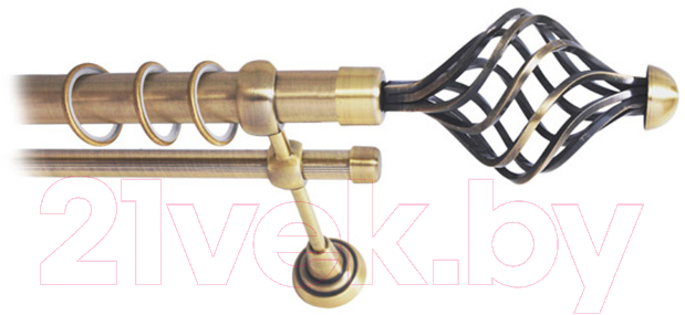 Карниз для штор Lm Decor Вираж 098 2р гладкий 25/16мм (антик, 2.4м)