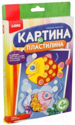 

Набор для лепки Lori, Картина из пластилина. Рыбки / Пз/Пл-005